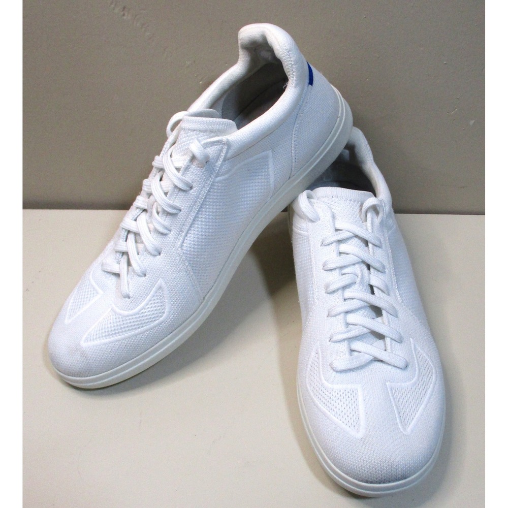 Rothy's RS01 Sneakers Bright White Knit Lace Up Court Shoes Mens 10